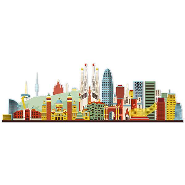 Wall Stickers: Skyline Barcelona Buildings