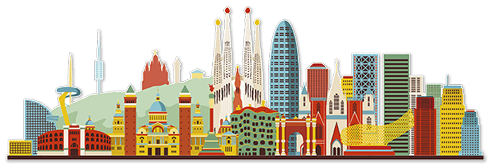Wall Stickers: Skyline Barcelona Buildings