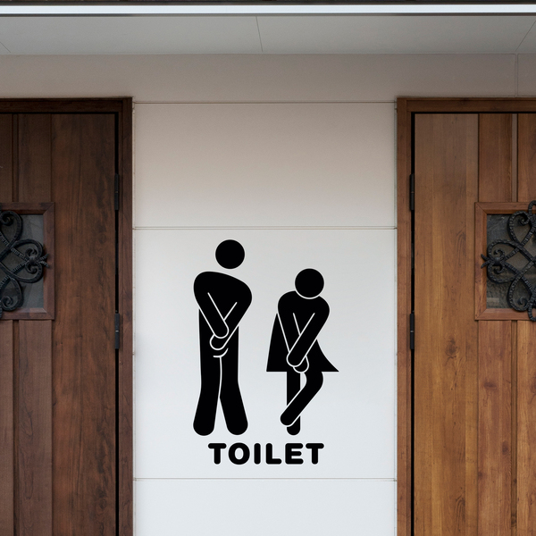 Wall Stickers: Funny bathroom icons toilet