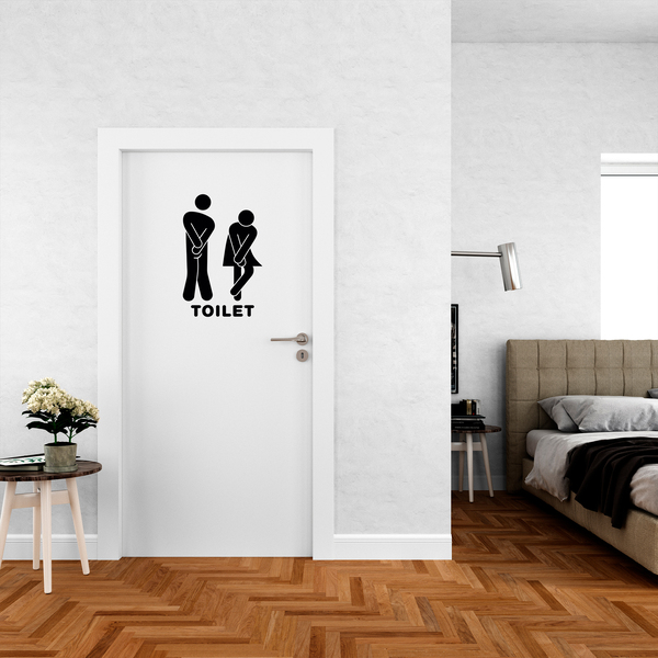 Wall Stickers: Funny bathroom icons toilet