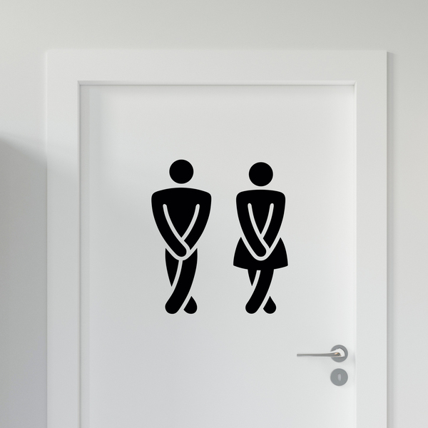 Wall Stickers: Funny bathroom WC symbol