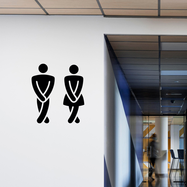 Wall Stickers: Funny bathroom WC symbol