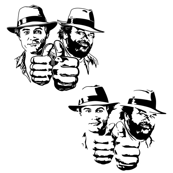 Aufkleber Sticker  Decal BUD SPENCER E   TERENCE HILL FILM AUTOCOLLANT 