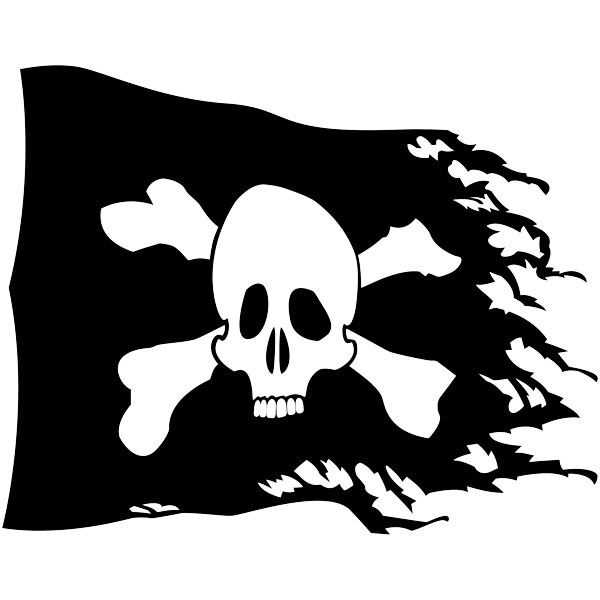 Stickers for Kids: Pirate flag worn