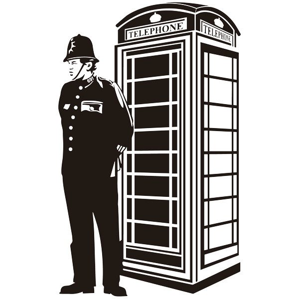 Wall Stickers: London cab and British guard