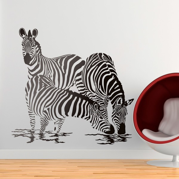 Wall Stickers: Zebras in the river