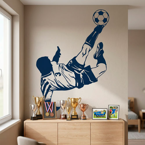 Wall Stickers: Soccer player making a chilean
