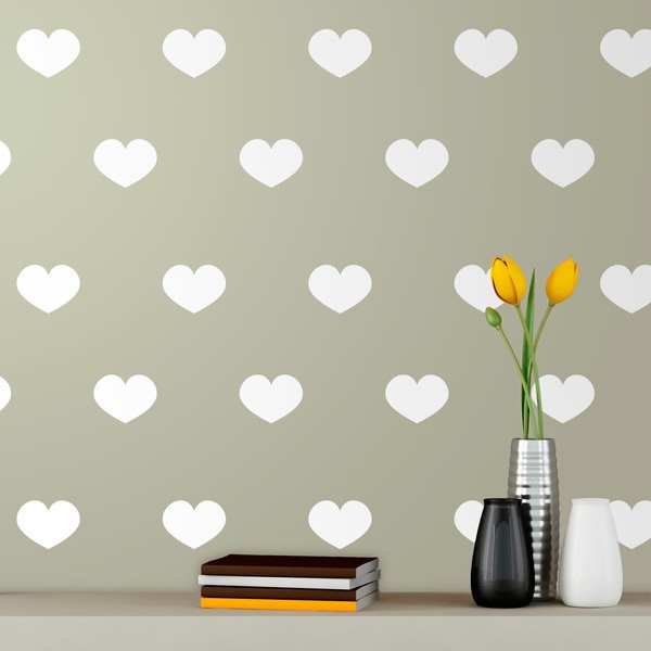 Wall Stickers: Kit 9 stickers Hearts