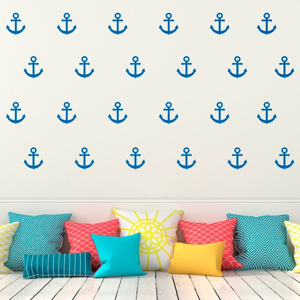 Wall Stickers: Kit 9 stickers Anchor fishing