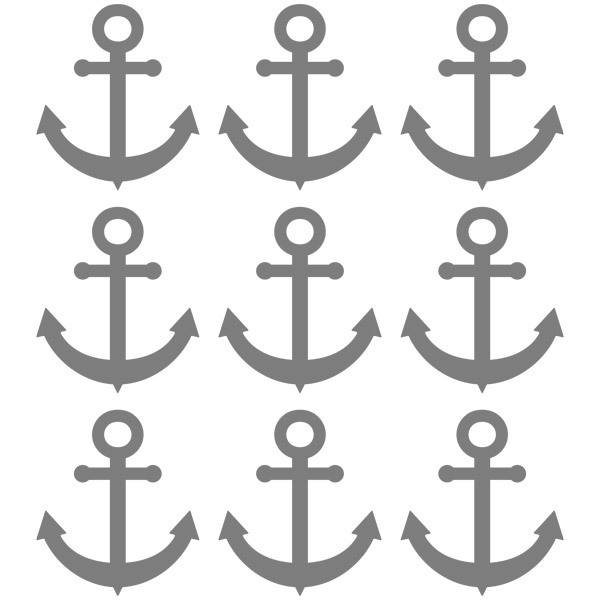 Wall Stickers: Kit 9 stickers Anchor fishing