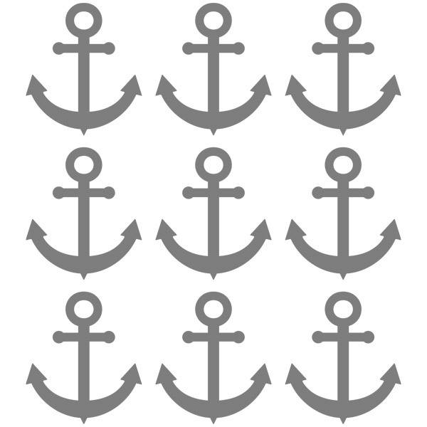 Wall Stickers: Set 9 stickers Anchor fishing