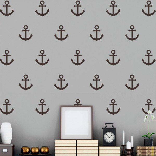 Wall Stickers: Set 9 stickers Anchor fishing