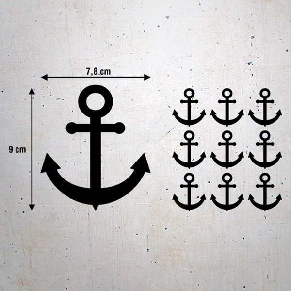 Wall Stickers: Set 9 stickers Anchor fishing