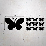 Wall Stickers: Kit 9 stickers Butterflies 3
