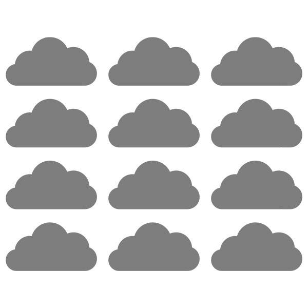 Wall Stickers: Kit of 12 vinyl clouds