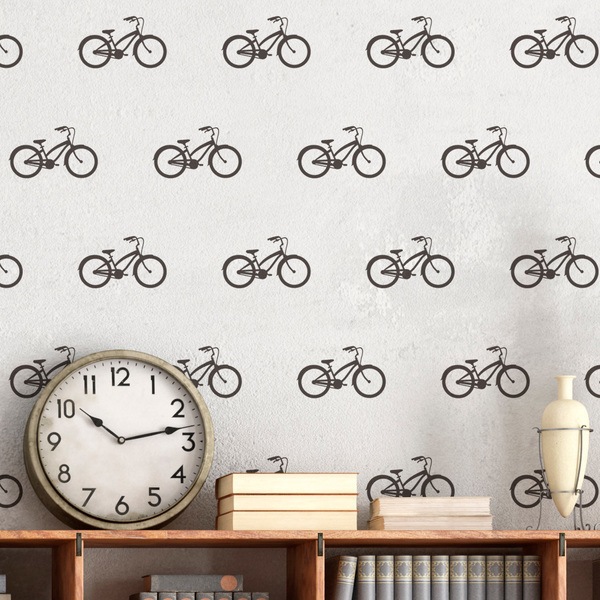 Wall Stickers: Kit 9 stickers Vintage Bicycle