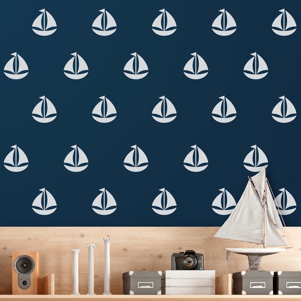 Wall Stickers: Kit 9 stickers Sailing ship