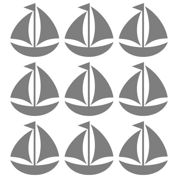 Wall Stickers: Kit of 9 Sailboat Stickers