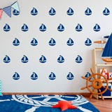 Wall Stickers: Kit of 9 Sailboat Stickers 2