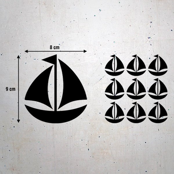 Wall Stickers: Kit 9 stickers Sailing ship