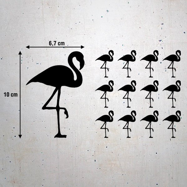 Wall Stickers: Kit of 12 flamingos