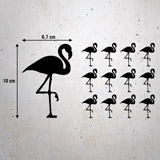 Wall Stickers: Kit of 12 flamingos 3