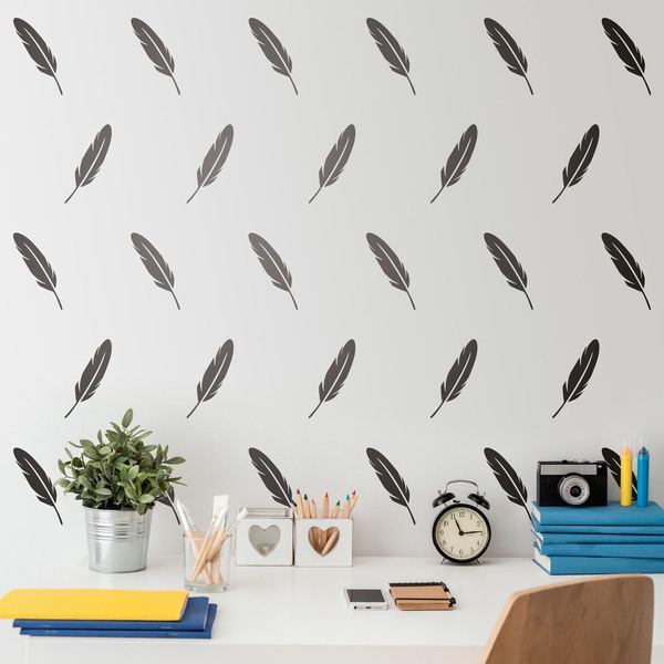 Wall Stickers: Kit 14 stickers Feather