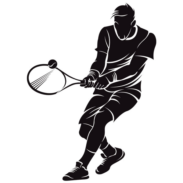 Wall Stickers: Tennis player backhand two hands