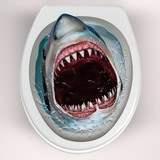 Wall Stickers: Shark coming out of the toilet bowl 4