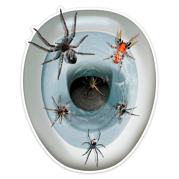 Wall Stickers: Spiders coming out of the toilet bowl