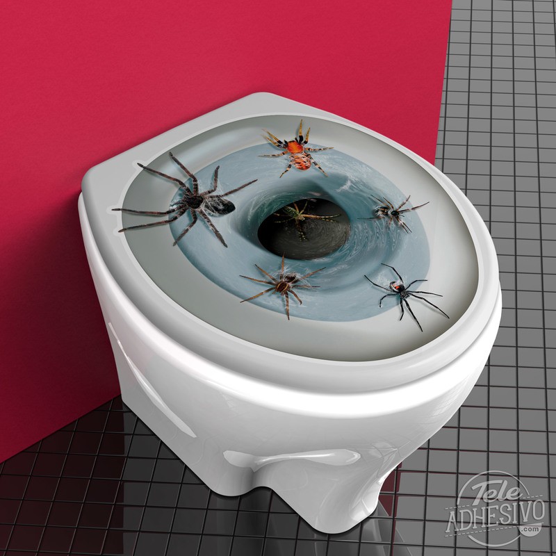 Wall Stickers: Spiders coming out of the toilet bowl