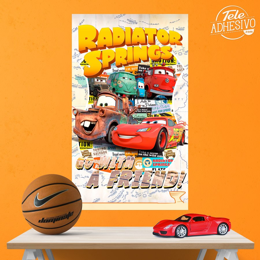 Adhesive poster Radiator Springs | MuralDecal.com