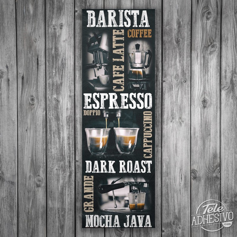Wall Stickers: Adhesive poster types of coffee
