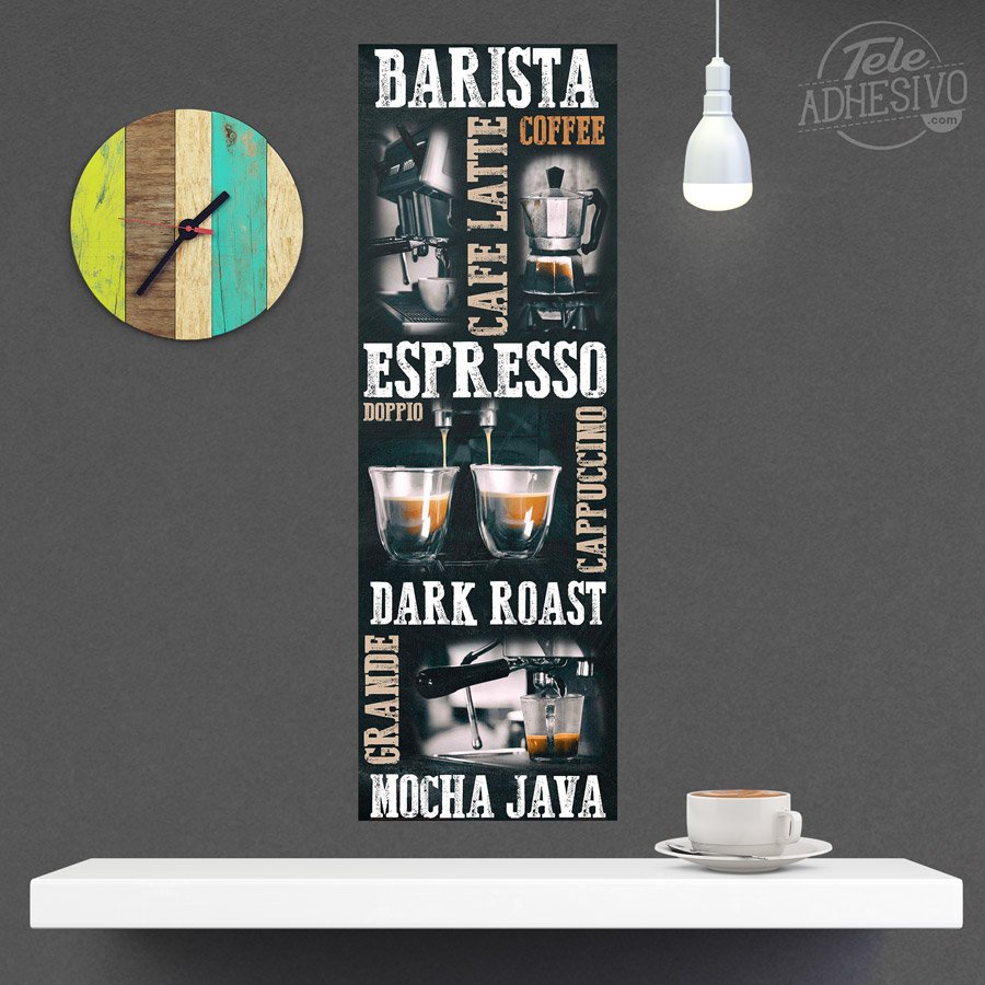 Wall Stickers: Adhesive poster types of coffee