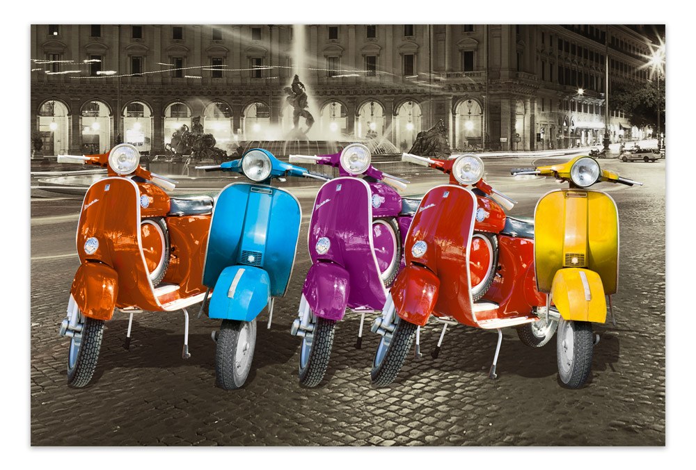 Wall Stickers: 5 Vespas in Rome