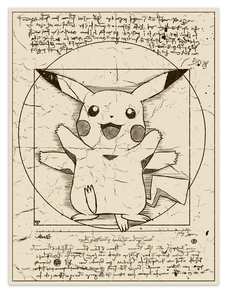 Pikachu Vitruvian Man 3/4