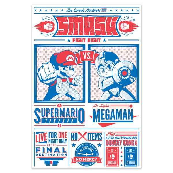 Wall Stickers: Mario Bros vs Megaman