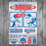 Wall Stickers: Mario Bros vs Megaman 3