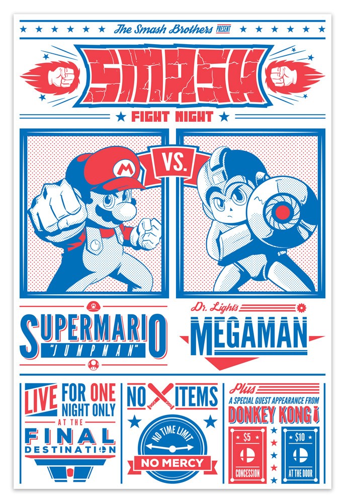 Wall Stickers: Mario Bros vs Megaman