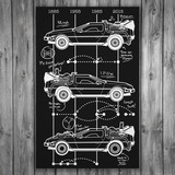Wall Stickers: Adhesive poster DeLorean Timeline 3
