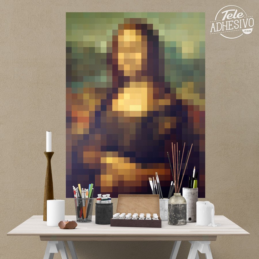 Wall Stickers: Poster Mona Lisa Gioconda Pixel