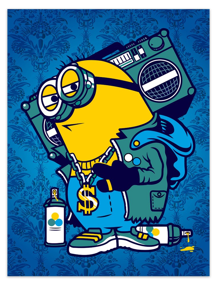 Adhesive poster Minion Bomb Box Graffiti MuralDecal com