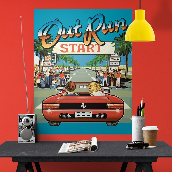 Wall Stickers: Adhesive poster Out Run Arcade 1