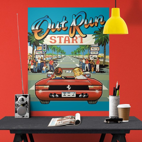 Wall Stickers: Adhesive poster Out Run Arcade