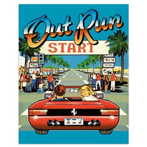 Wall Stickers: Adhesive poster Out Run Arcade
