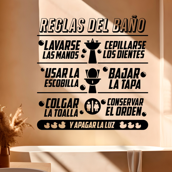 Wall Stickers: Bathroom rules in spanish