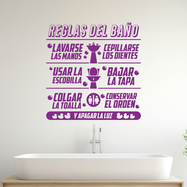 Wall Stickers: Bathroom rules in spanish