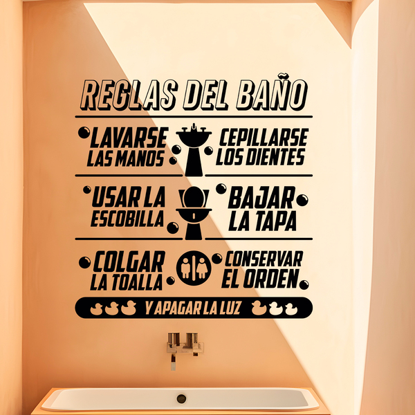 Wall Stickers: Bathroom rules in spanish