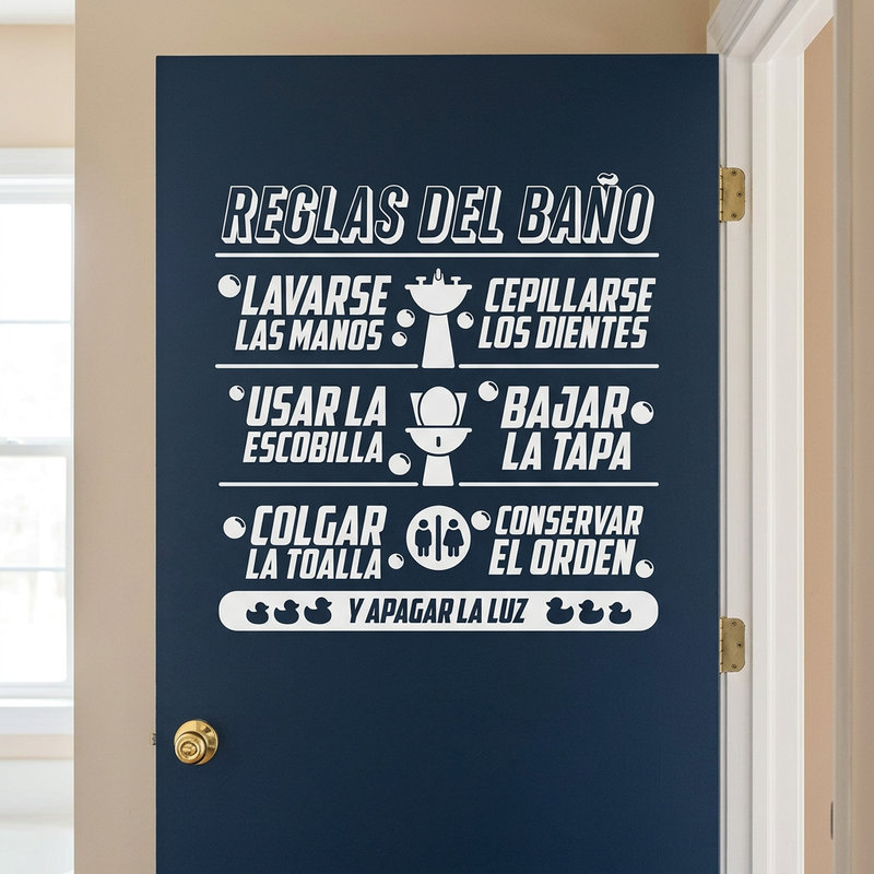 Wall Stickers: Bathroom rules in spanish