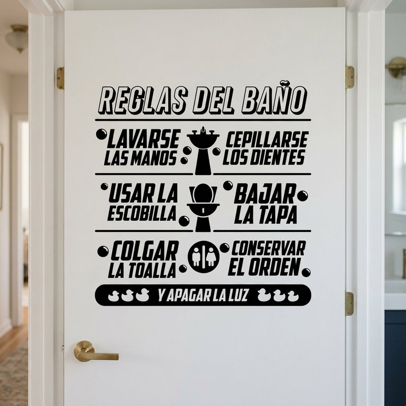Wall Stickers: Bathroom rules in spanish
